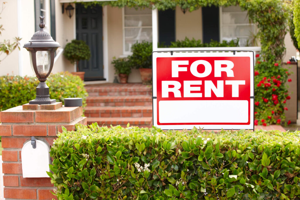 A "for rent" sign after becoming a landlord in Phoenix, AZ. 